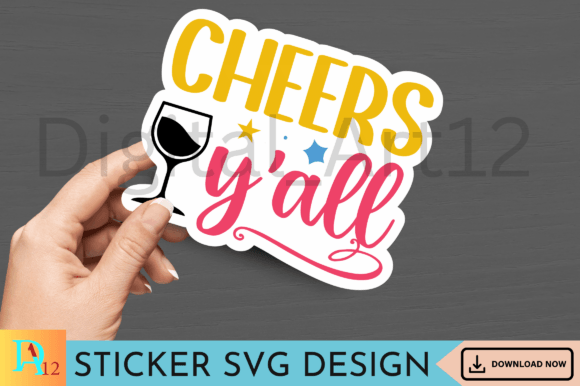 Download Cheers Y'all Sticker SVG Design - Premium Resources