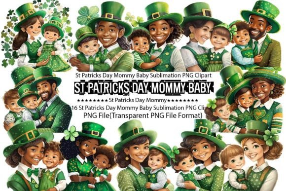 Download St Patricks Day Mommy Baby Sublimation - Premium Bundle